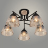 Люстра XA1527/5 BK+WOOD черный+дерево 5х60Вт E27 d520 h250 HN23