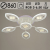 Люстра YH296/5+1 WT белый LED 5х15Вт+1х14Вт 3000K+6500K+1х12Вт RGB ПДУ+диммер d860 QH22