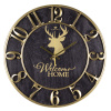 Часы настенные из дерева черный+золото d38см "Welcome Home" (3841-002)     