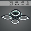 Люстра MX10016/4B BK черный LED 80Вт+7Вт 3000+5000K RGB ПДУ диммер d525 HN20