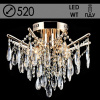 Люстра XE4072/4 FGD золото+хрусталь 4х60Вт E14+8x6Вт LED d520 h400 ПДУ HN21