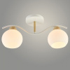 Люстра XA1441/2 WH+WOOD белый+дерево 2х60Вт E27 d400 h200 HN23