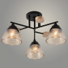 Люстра XA1527/3 BK+WOOD черный+дерево 3х60Вт E27 d480 h250 HN23