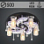 Люстра 5531/500/5+1 5х40Вт Е14+1х35Вт MR11 ПДУ LED RGB d500 SDA18